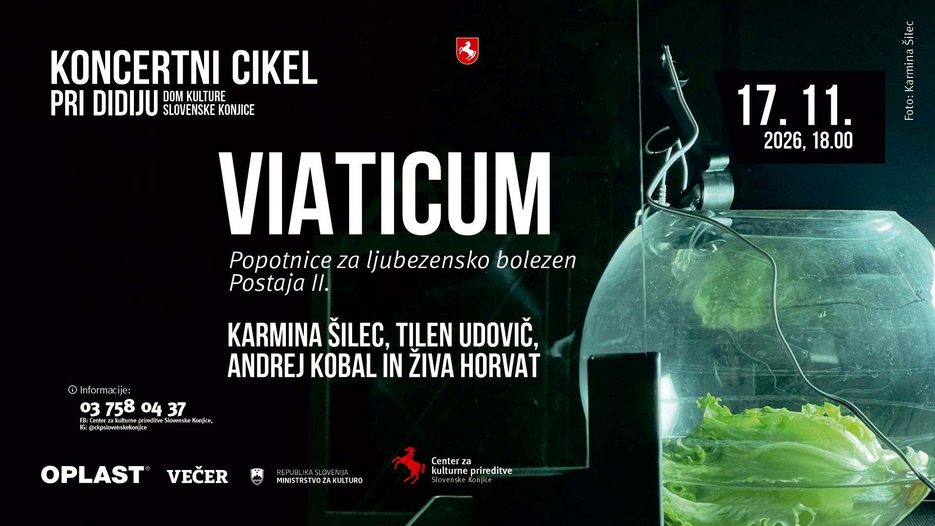 Koncertni cikel pri Didiju: VIATICUM (Karmina Šilec, Tilen Udovič, Andrej Kobal, Živa Horvat)