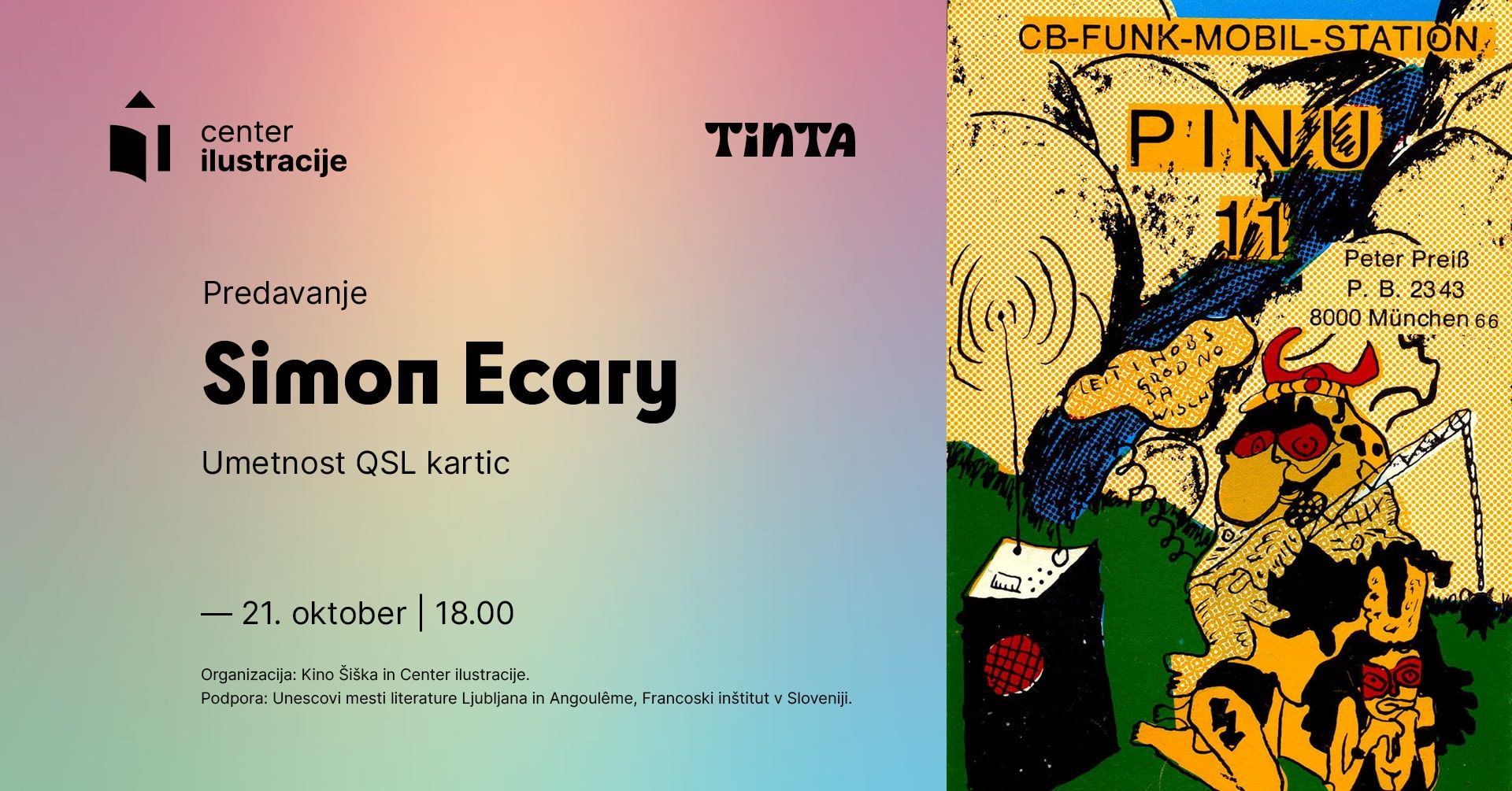Center ilustracije | Predavanje | Simon Ecary: Unmetnost QSL kartic