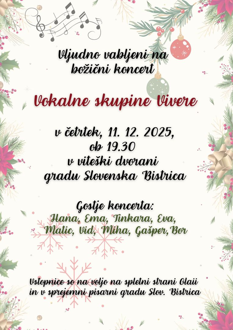 Božični koncert Vokalne skupine Vivere