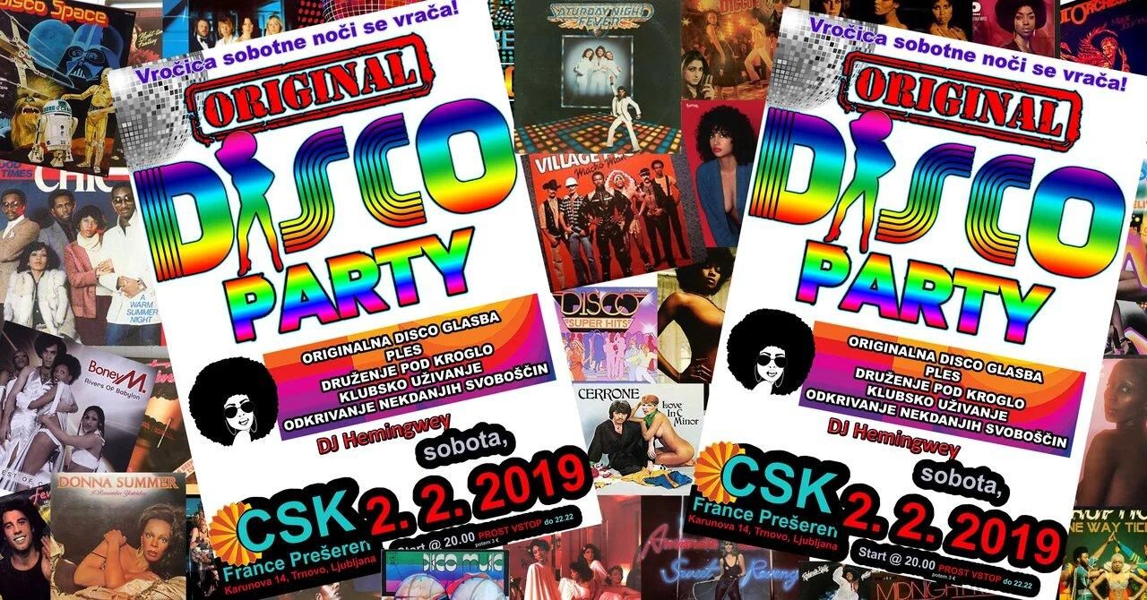 Original Disco Party - sobota, 2. 2. 2019