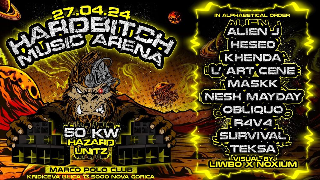 HARDBITCH MUSIC ARENA: Teksa-L'Art Cène-Maskk-Hesed-Nesh Mayday-Alien J-Obliquo-Survival-Khenda Vs Rava