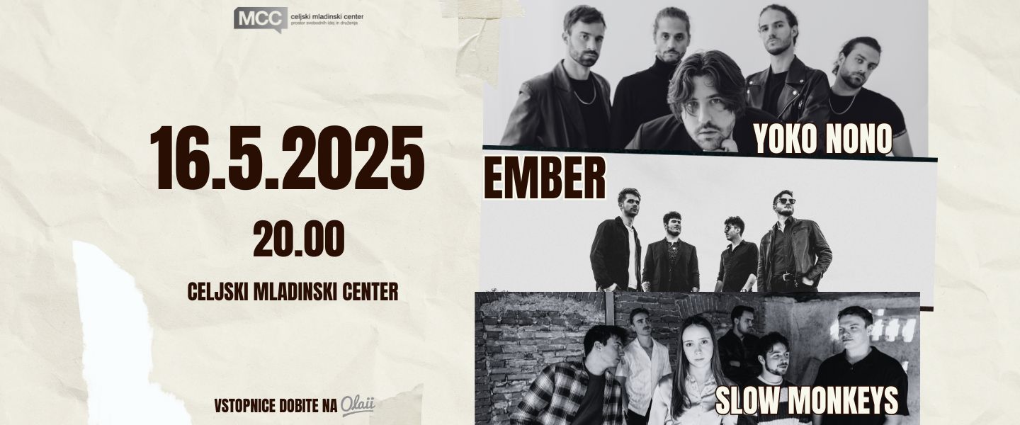 KONCERT: EMBER x YOKO NONO x SLOW MONKEYS