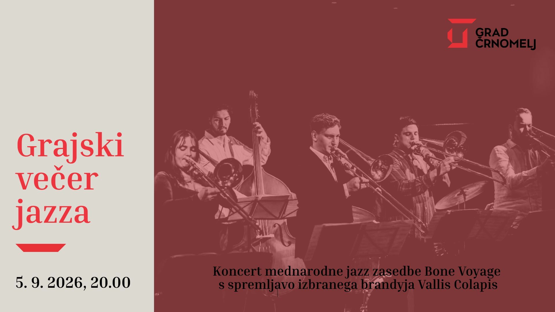 Grajski večer jazza: Koncert zasedbe Bone Voyage