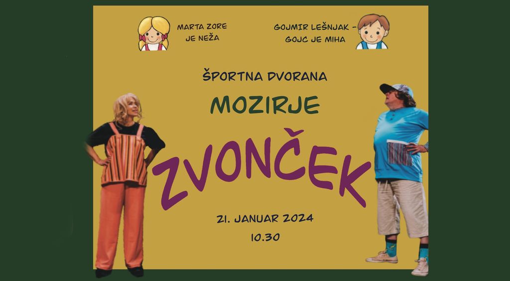 Predstava Zvonček - Mozirje - ODPOVEDANO