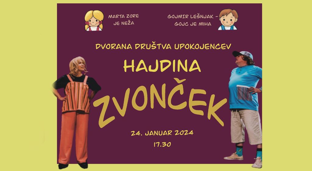 Predstava Zvonček - Hajdina - ODPOVEDANO
