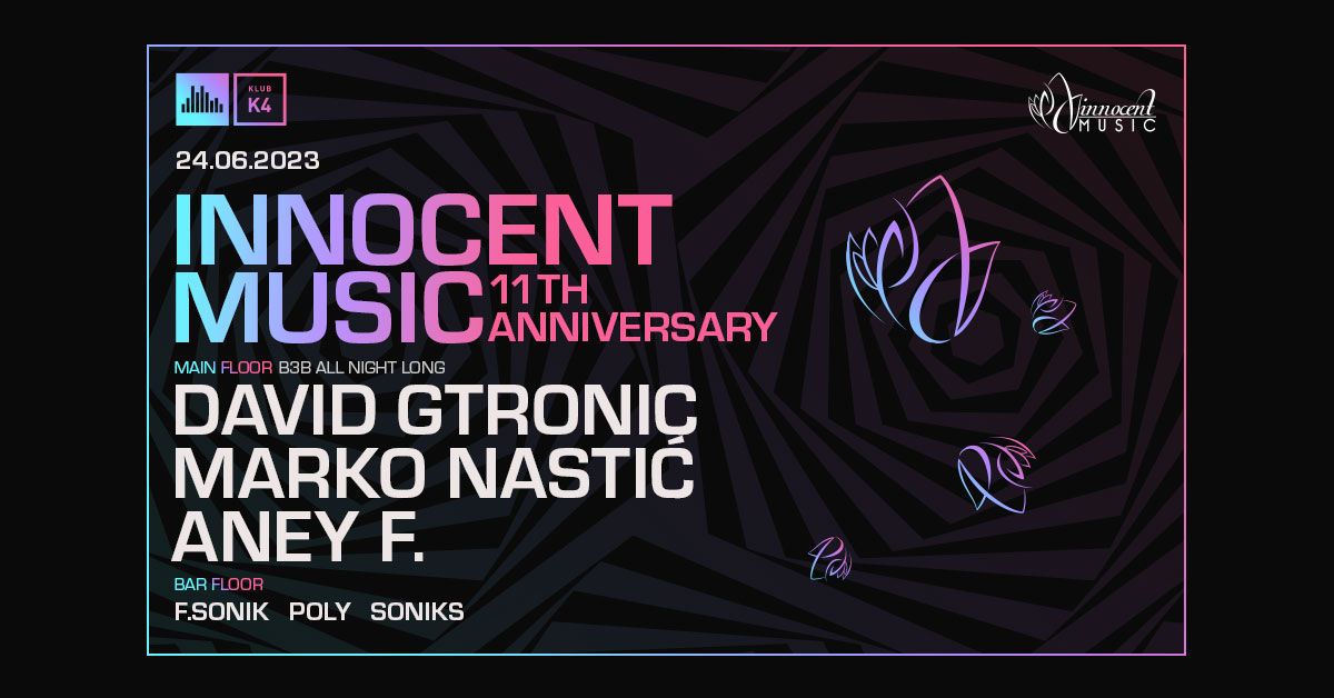 Innocent Music 11 Anniversary w/ DAVID GTRONIC, MARKO NASTIĆ & ANEY F. - All Night Long B3B
