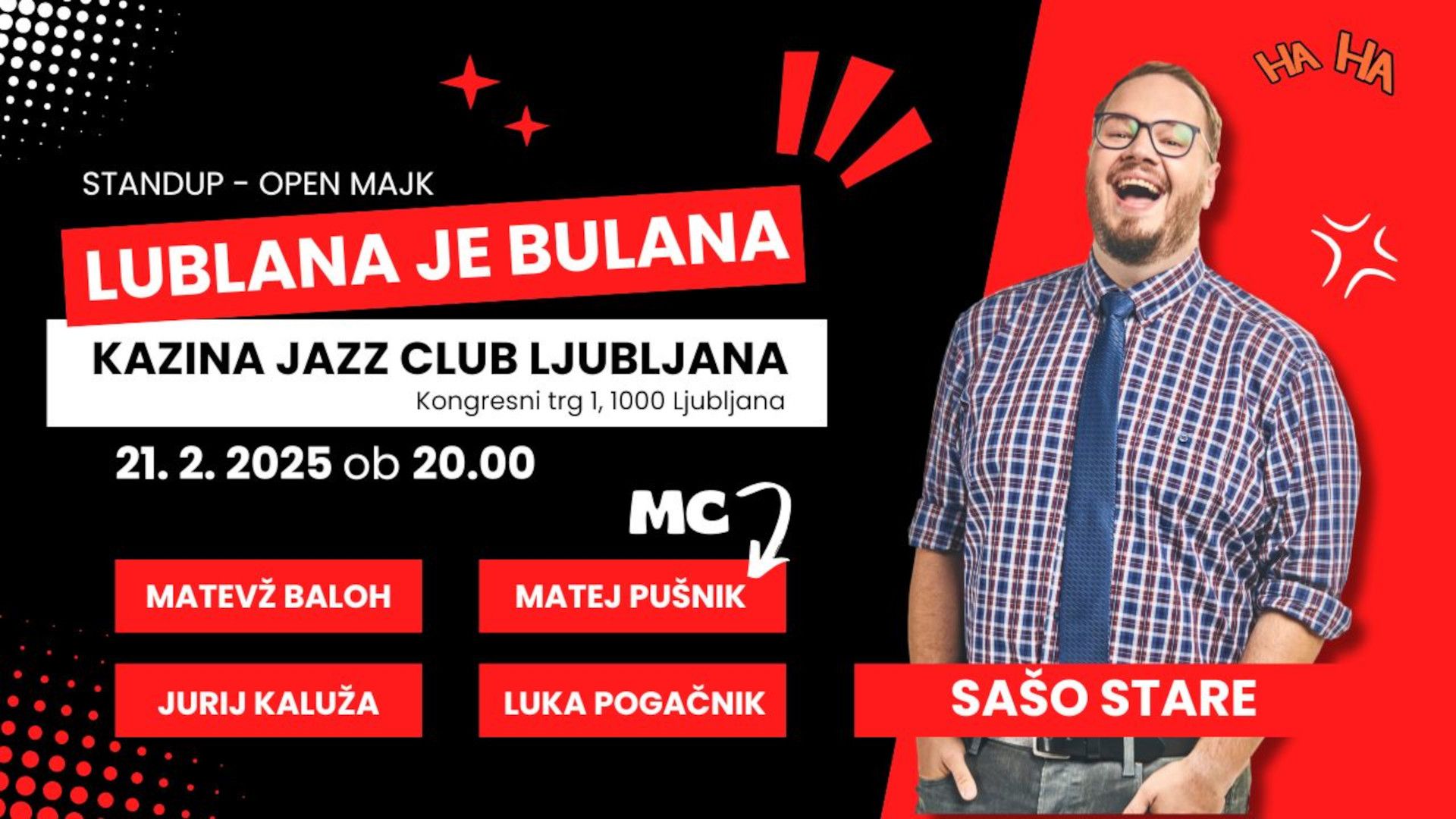 LUBLANA JE BULANA - Standup s Sašom Staretom