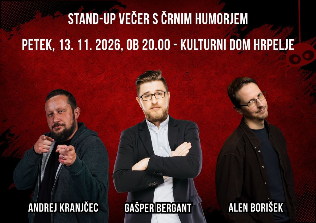 STAND-UP VEČER S ČRNIM HUMORJEM V HRPELJAH