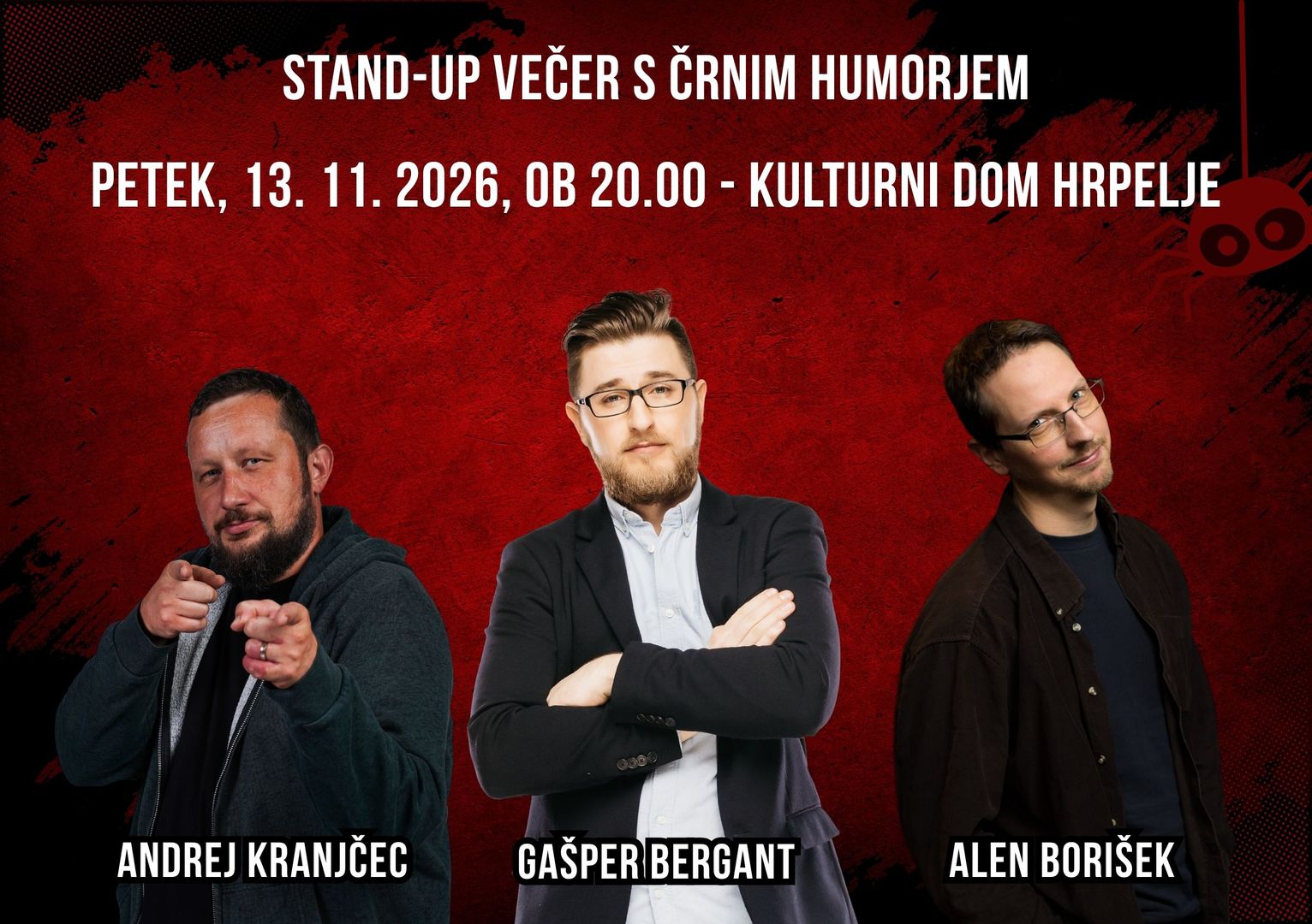 STAND-UP VEČER S ČRNIM HUMORJEM V HRPELJAH