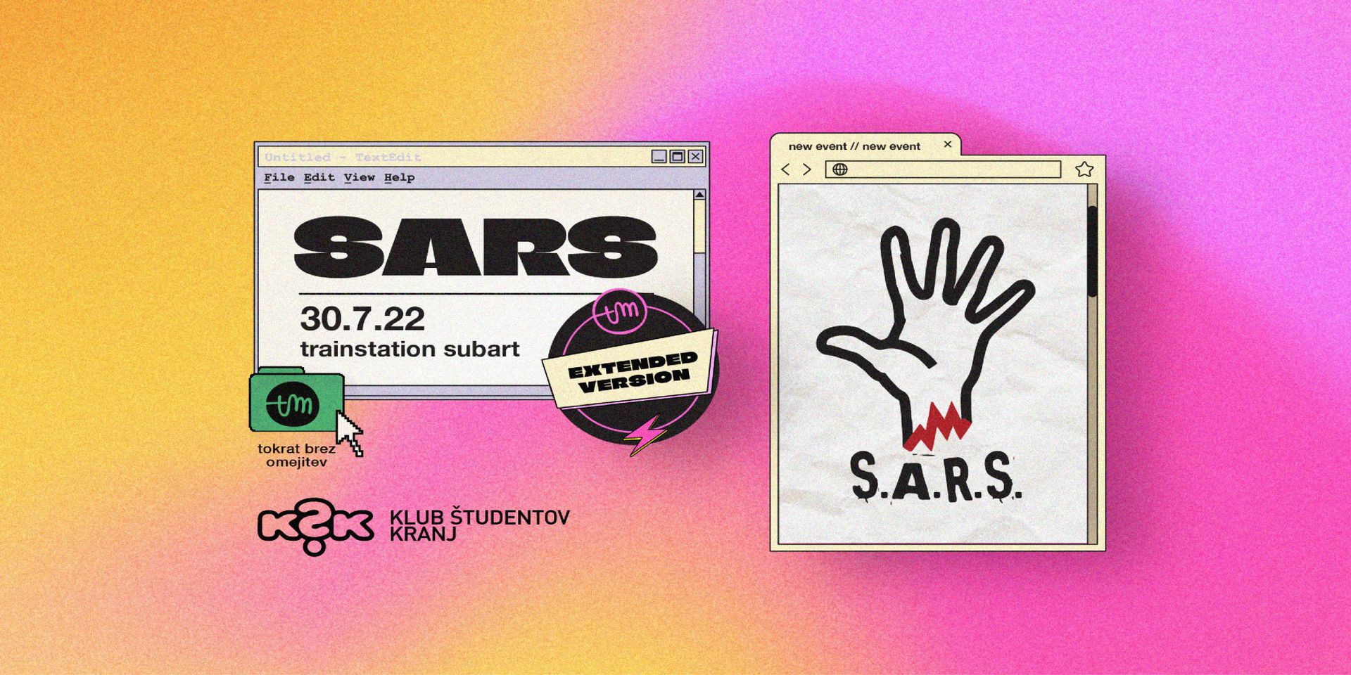 S.A.R.S. v Kranju (open air) - TM22 - študentska cena kart