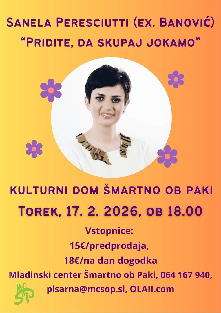 "Pridite, da skupaj jokamo" - predavanje z dr. Sanelo Peresciutti (ex. Banović)
