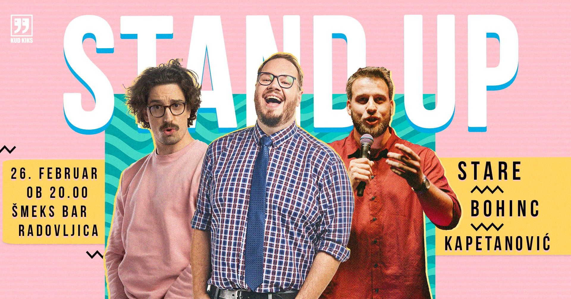 Stand up v ŠMEKSu: Stare, Bohinc in Kapetanovič