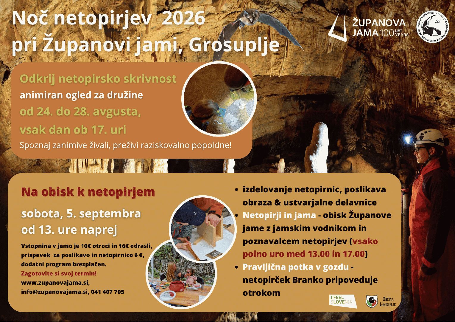 Noč netopirjev 2026 pri Županovi jami