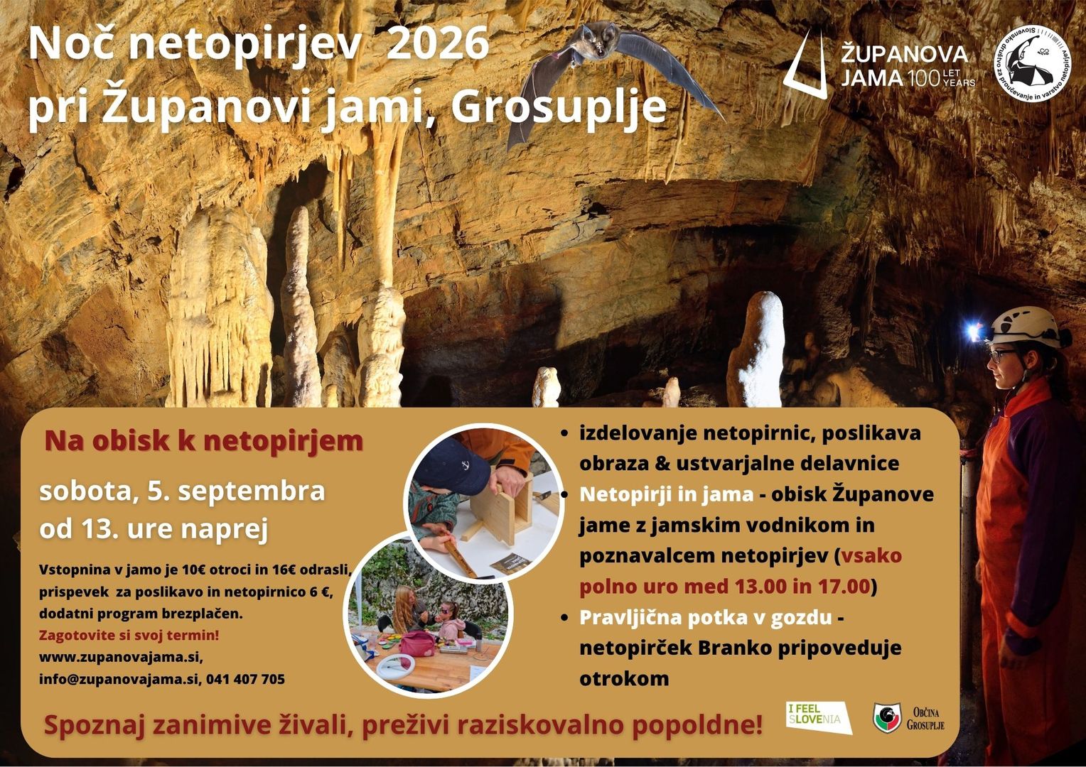 Noč netopirjev 2026 pri Županovi jami