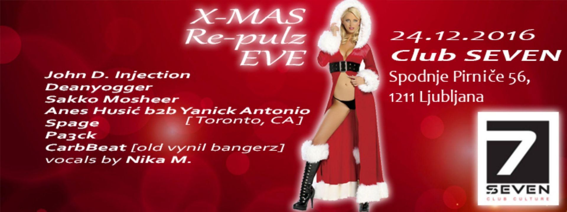 X-MAS RE-PULZ EVE // electronic event // 24.12.2016 ob 21h // Club SEVEN