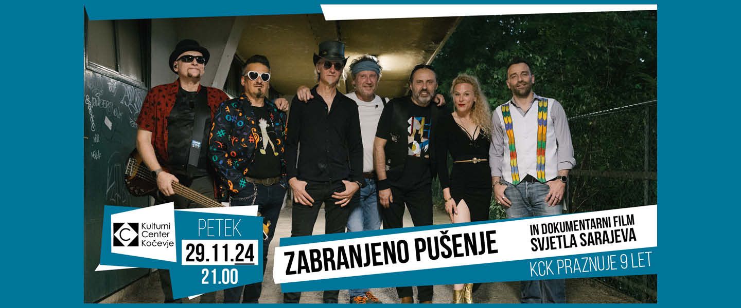 KCK PRAZNUJE 9 LET s koncertom skupine ZABRANJENO PUŠENJE