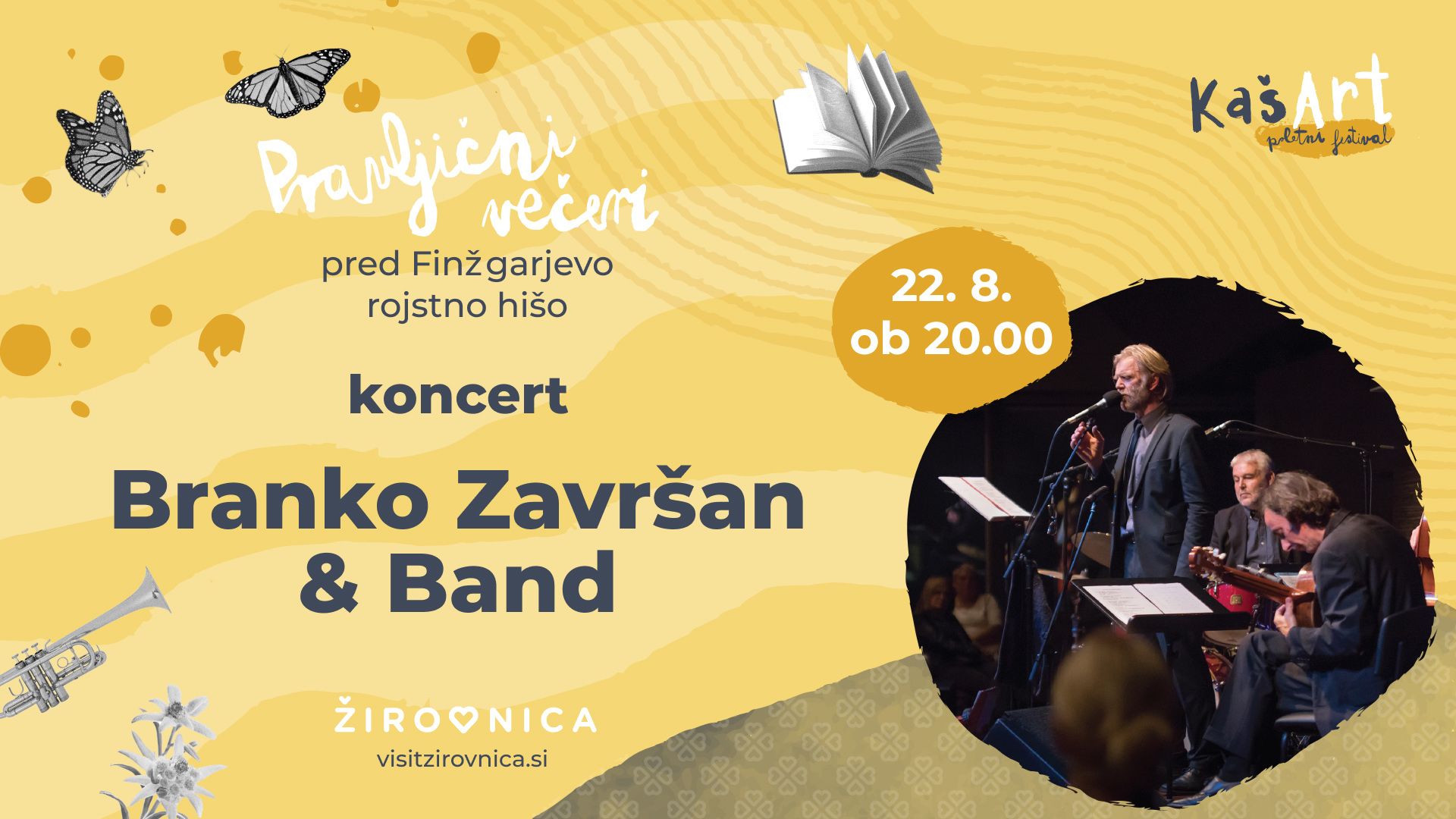 Pravljični večer pred Finžgarjevo rojstno hišo - koncert Branko Završan & Band