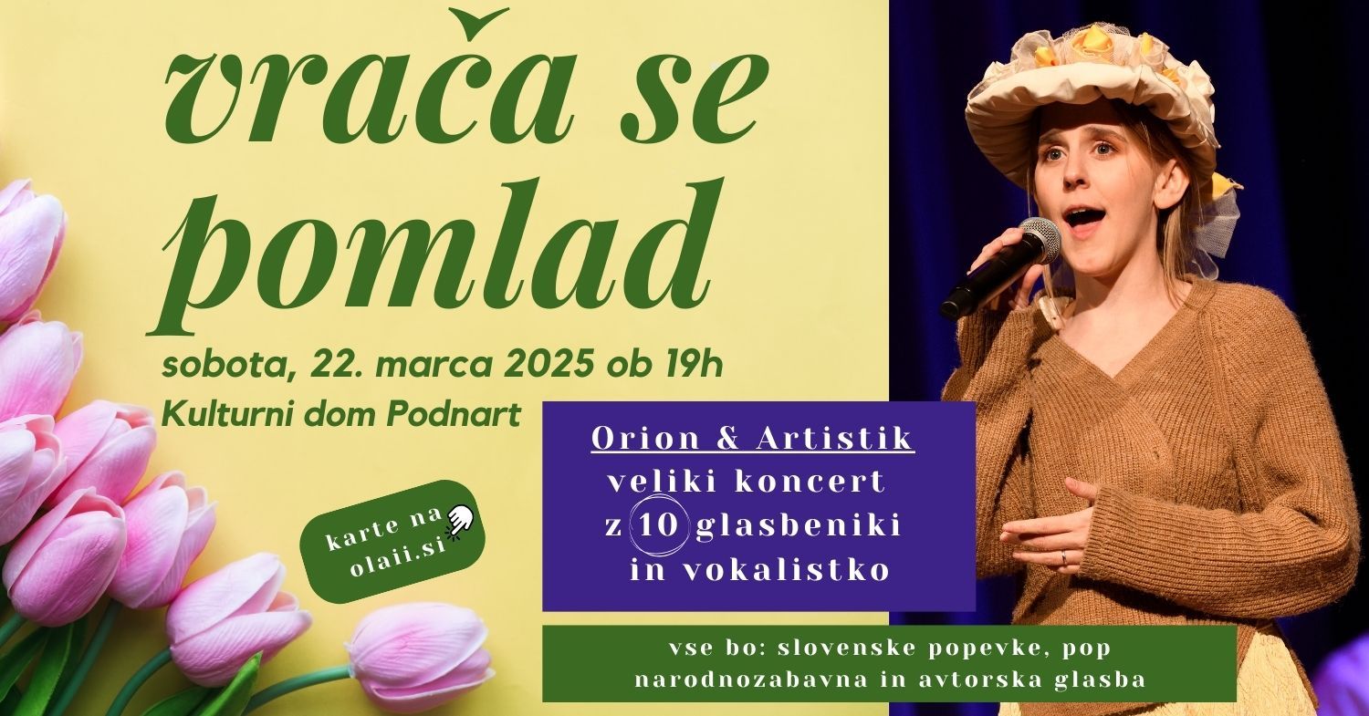 Veliki pomladni koncert skupin Orion in Artistik s kar 10 glasbeniki in vokalistko!