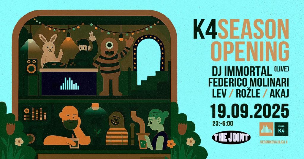K4 SEASON OPENING w/ DJ Immortal (live) & Federico Molinari
